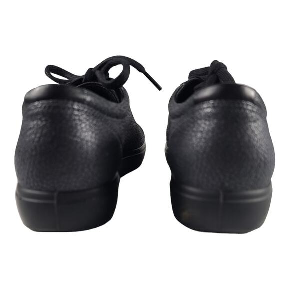 ECCO Black Leather Reptile Texture Soft 7 Sneakers Shoes MINT Size 38 US 7 - Picture 3 of 5